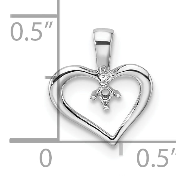 10K White Gold Heart Pendant Mounting