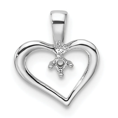 10K White Gold Heart Pendant Mounting