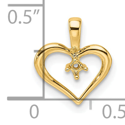 10K Yellow Gold Heart Pendant Mounting