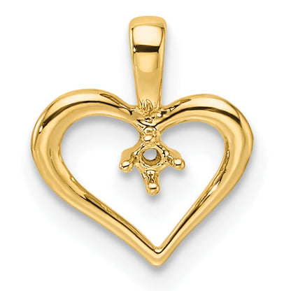 10K Yellow Gold Heart Pendant Mounting