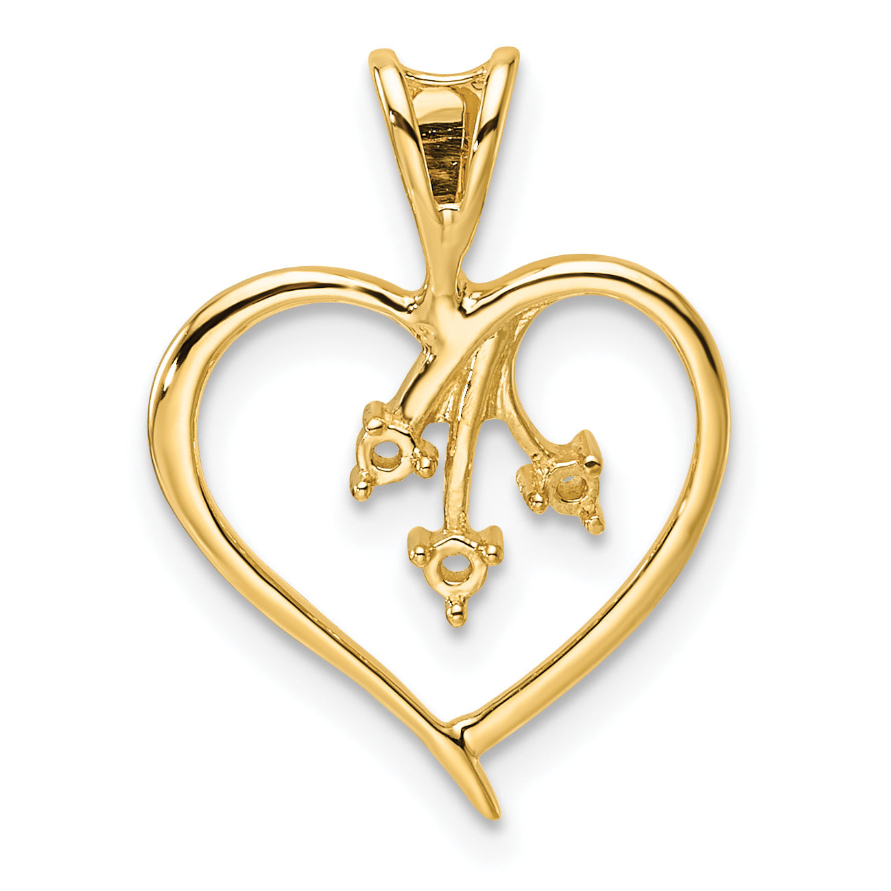10K Yellow Gold 10K Heart Pendant Mounting