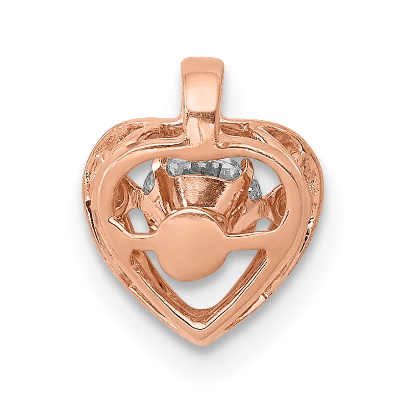 14k Rose Gold 1/4 Ct. Lab Grown Diamond VS/SI+ G+ Vibrant Heart Pendant
