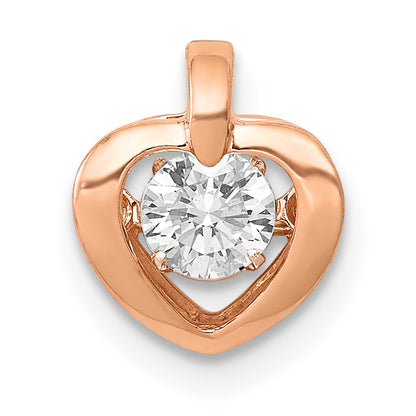 14k Rose Gold 1/4 Ct. Lab Grown Diamond VS/SI+ G+ Vibrant Heart Pendant