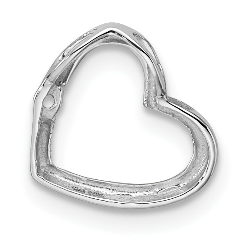 10K White Gold Heart Chain Slide Mounting