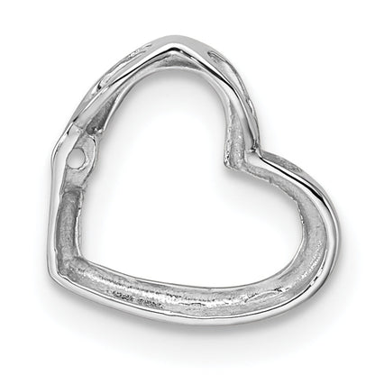 10K White Gold Heart Chain Slide Mounting