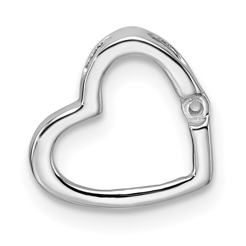 10K White Gold Heart Chain Slide Mounting