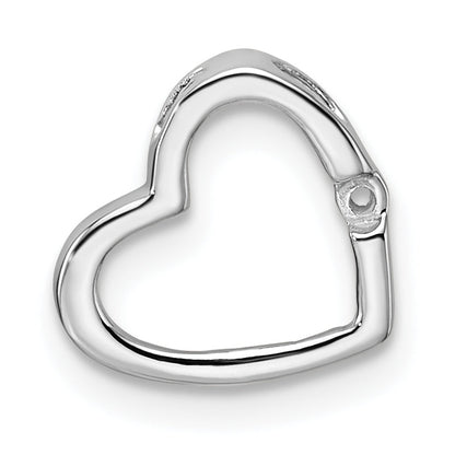 10K White Gold Heart Chain Slide Mounting