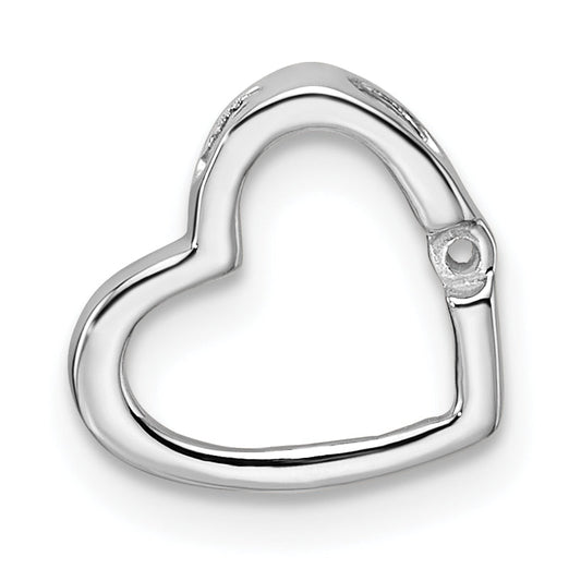 10K White Gold Heart Chain Slide Mounting