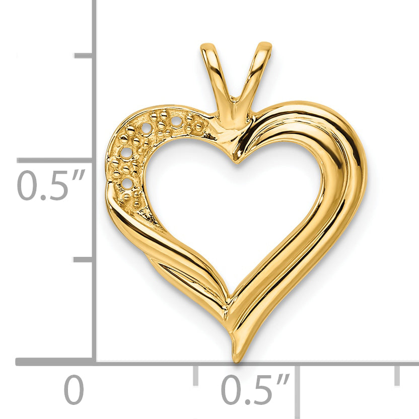 10K Yellow Gold 10K Fancy Heart Pendant Mounting