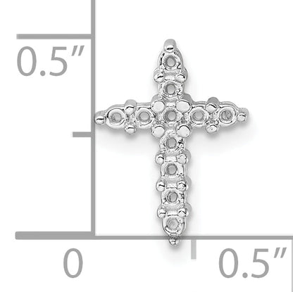 10K White Gold 10K Diamond Cross Pendant Mounting