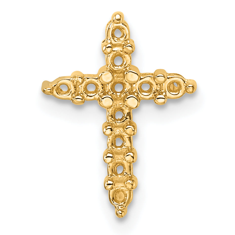 10K Yellow Gold 10K Diamond Cross Pendant Mounting