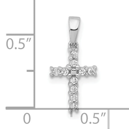 10K White Gold 10K Diamond Latin Cross Pendant