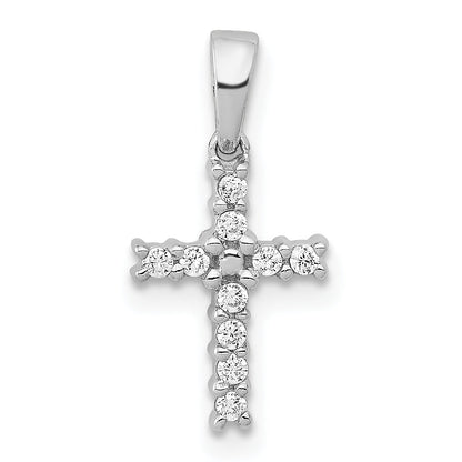10K White Gold 10K Diamond Latin Cross Pendant