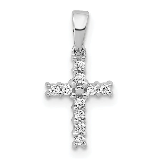 10K White Gold 10K Diamond Latin Cross Pendant