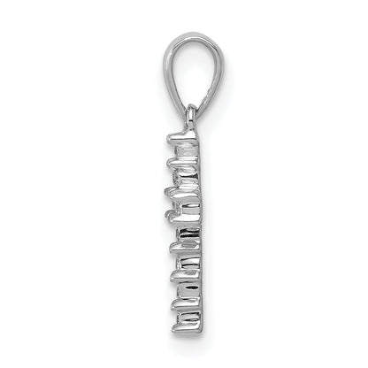 10K White Gold 10K 1/20Ct. Diamond Latin Cross Pendant