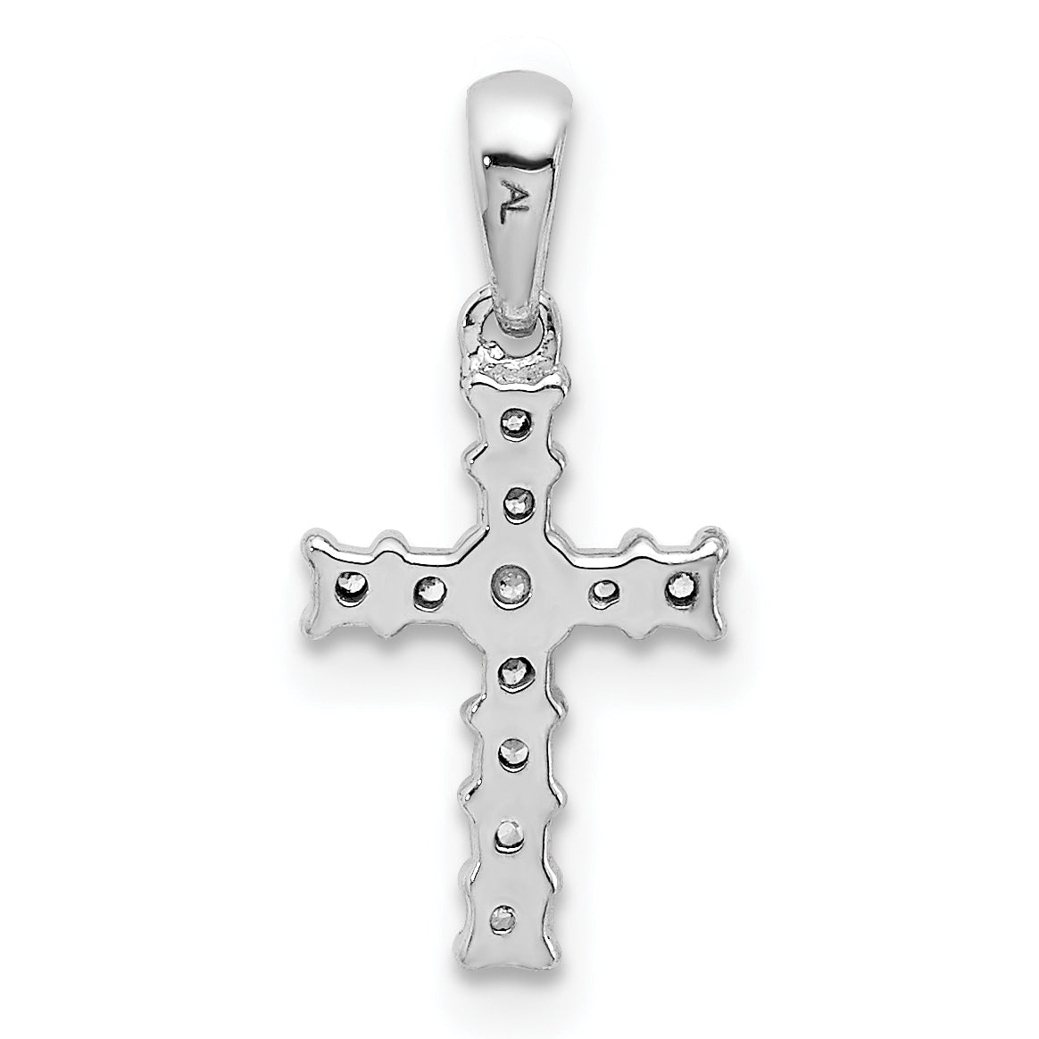 10K White Gold 10K 1/20Ct. Diamond Latin Cross Pendant