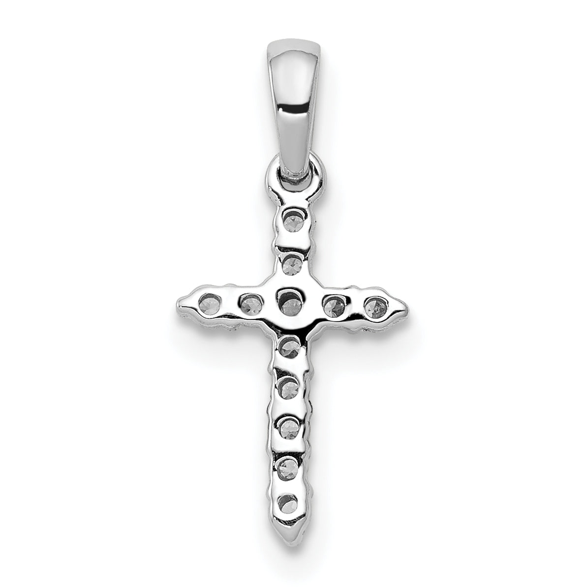 10K White Gold 10K Polished Diamond Cross Pendant
