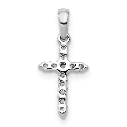 10K White Gold 10K Polished Diamond Cross Pendant