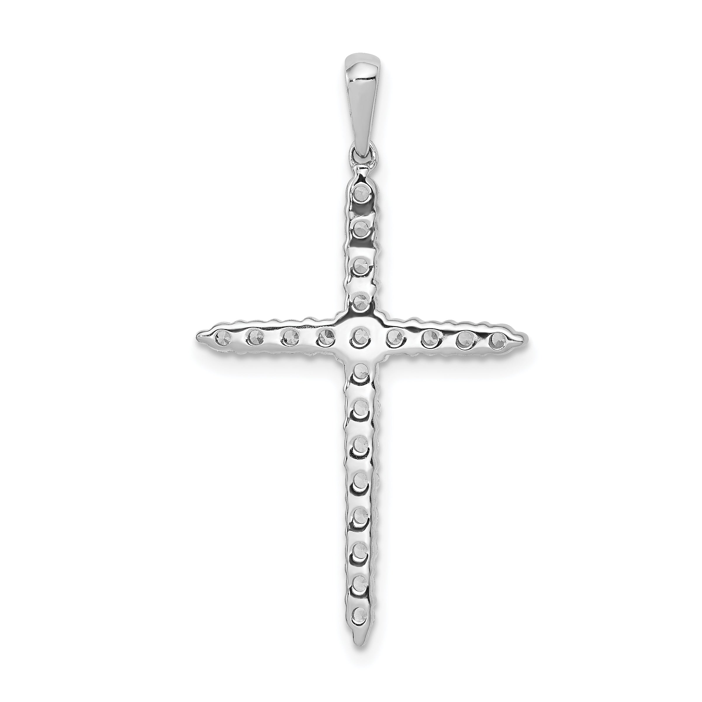 14k White Gold 1 Ct. Lab Grown Diamond VS/SI+ G+ 18 inch Cross Pendant Necklace