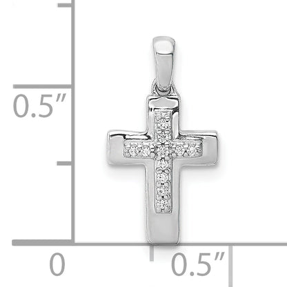 10K White Gold 10K Diamond Cross Pendant