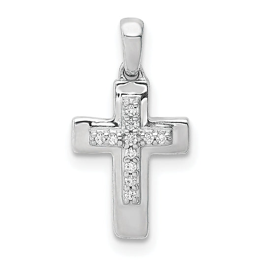10K White Gold 10K Diamond Cross Pendant