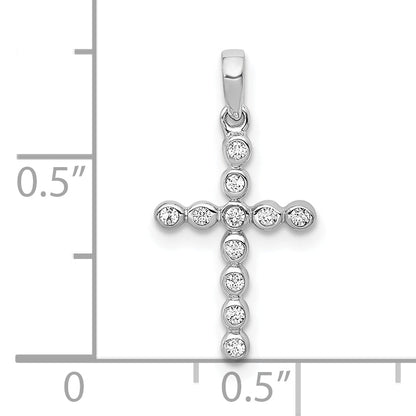 10K White Gold 10K 1/10Ct. Diamond Cross Pendant