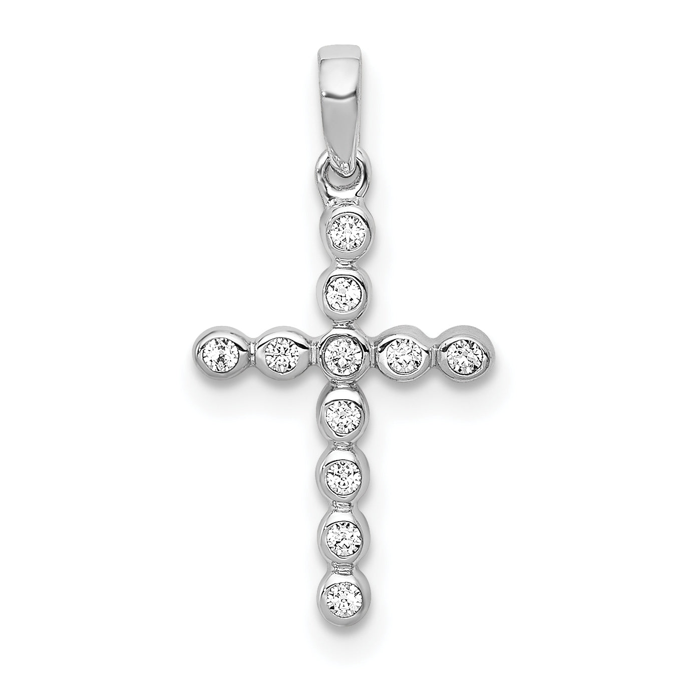 10K White Gold 10K 1/10Ct. Diamond Cross Pendant