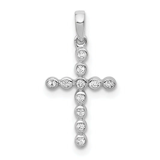 10K White Gold 10K 1/10Ct. Diamond Cross Pendant