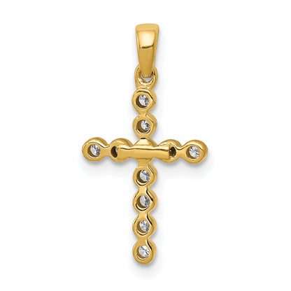 10K Yellow Gold 10K Polished 1/10Ct. Diamond Cross Pendant