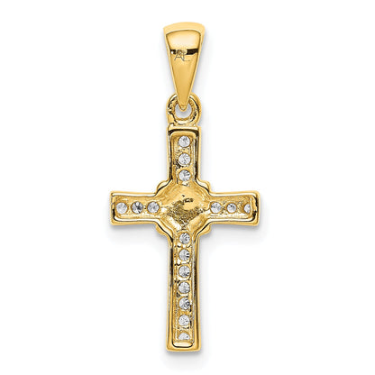 10K Yellow Gold 10K 1/6Ct. Diamond Latin Cross Pendant