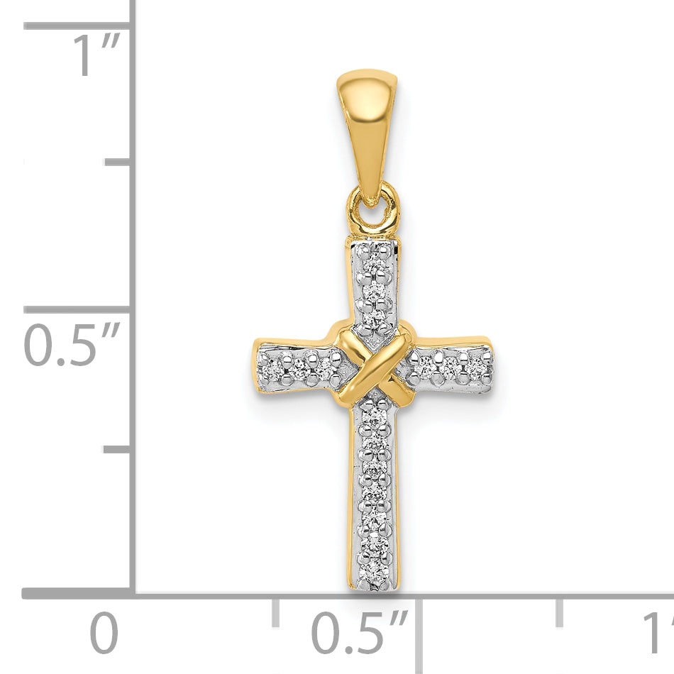 10K Yellow Gold 10K 1/6Ct. Diamond Latin Cross Pendant