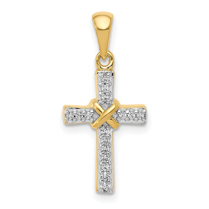 10K Yellow Gold 10K 1/6Ct. Diamond Latin Cross Pendant