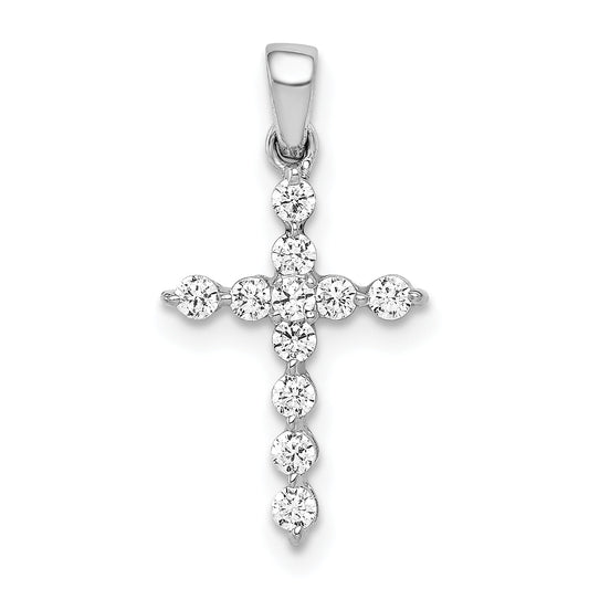 10K White Gold 10K 1/4Ct. Diamond Cross Pendant