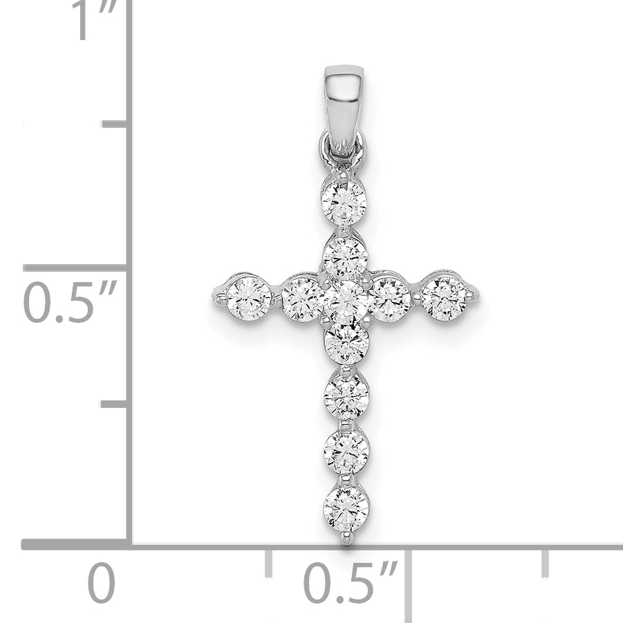 10K White Gold 10K Diamond Cross Pendant