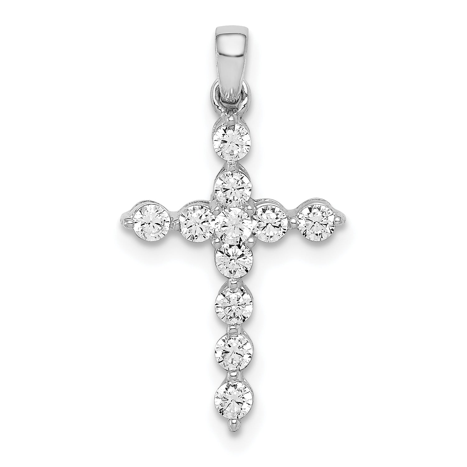 10K White Gold 10K Diamond Cross Pendant