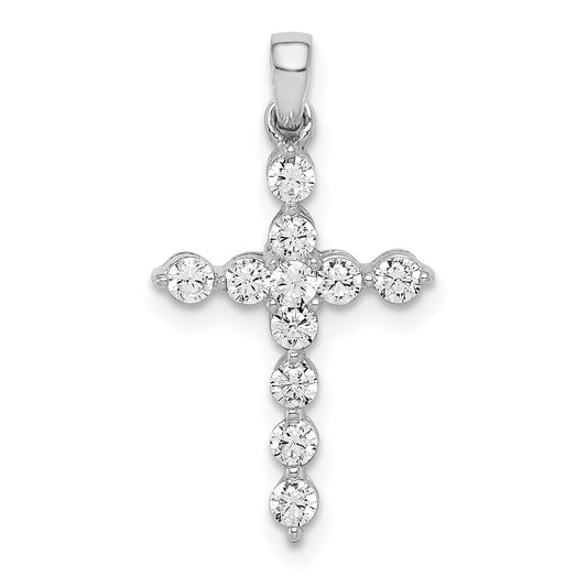 10K White Gold 10K Diamond Cross Pendant
