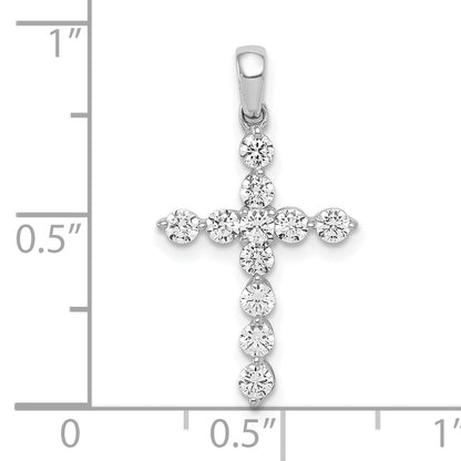 10K White Gold 10K 1/2Ct. Diamond Cross Pendant