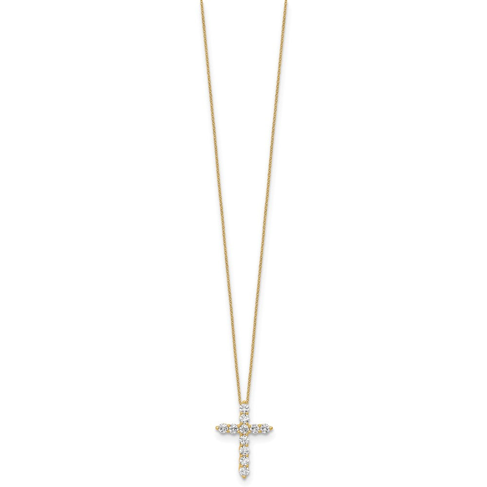 10k Yellow Gold 3/4 Ct. Lab Grown Diamond VS/SI+ G+ 18 inch Cross Pendant Necklace