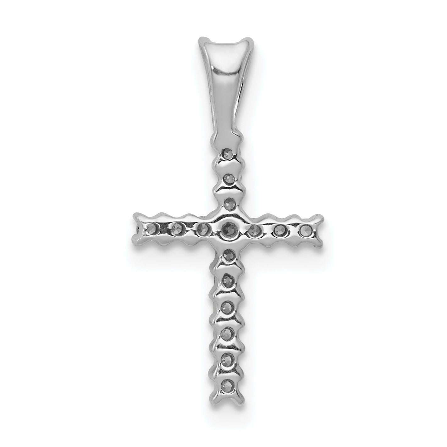 10K White Gold 10K 1/6Ct. Diamond Latin Cross Pendant