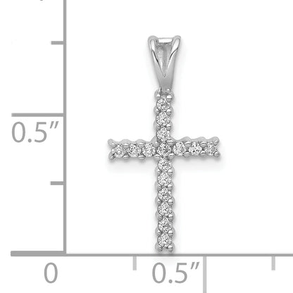 10K White Gold 10K 1/6Ct. Diamond Latin Cross Pendant