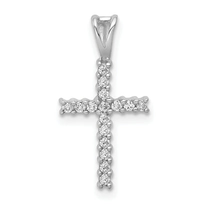 10K White Gold 10K 1/6Ct. Diamond Latin Cross Pendant