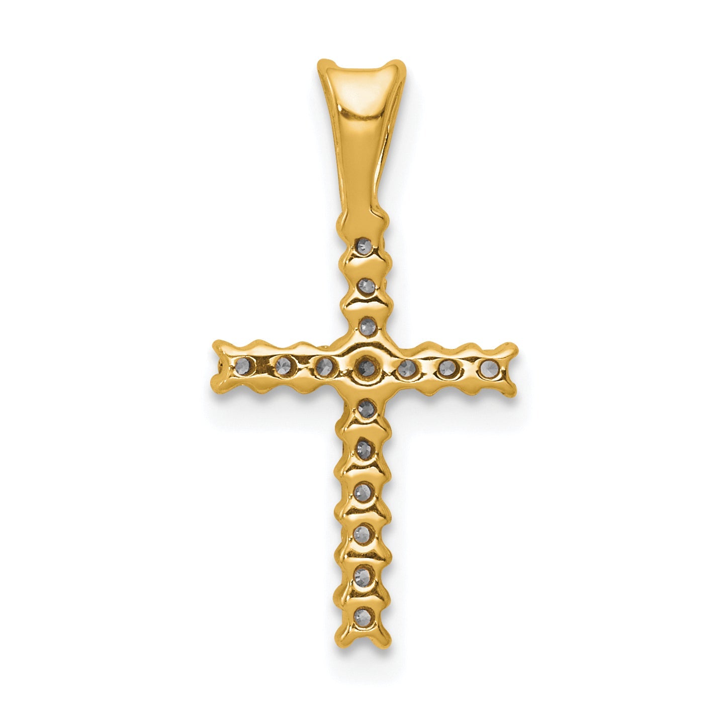 10K Yellow Gold 10K 1/6Ct. Diamond Latin Cross Pendant