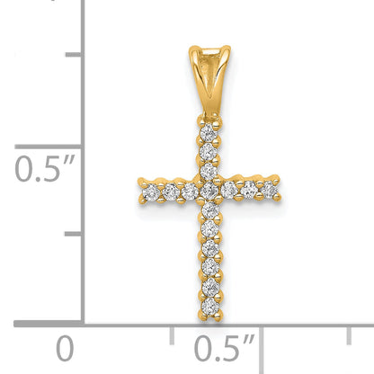 10K Yellow Gold 10K 1/6Ct. Diamond Latin Cross Pendant