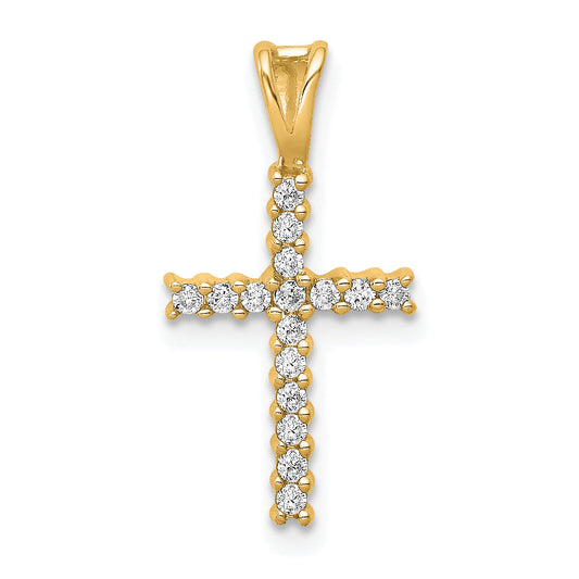 10K Yellow Gold 10K 1/6Ct. Diamond Latin Cross Pendant
