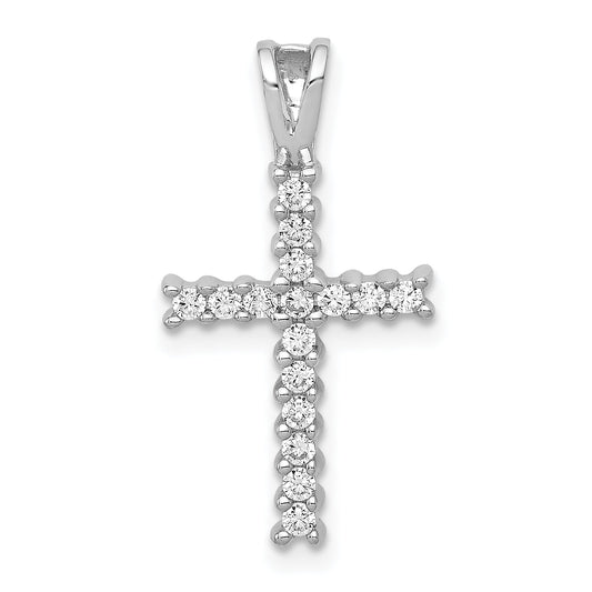 10K White Gold 10K 1/4Ct. Diamond Latin Cross Pendant