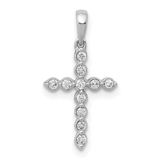 10K White Gold 10K 1/10Ct. Diamond Cross Pendant