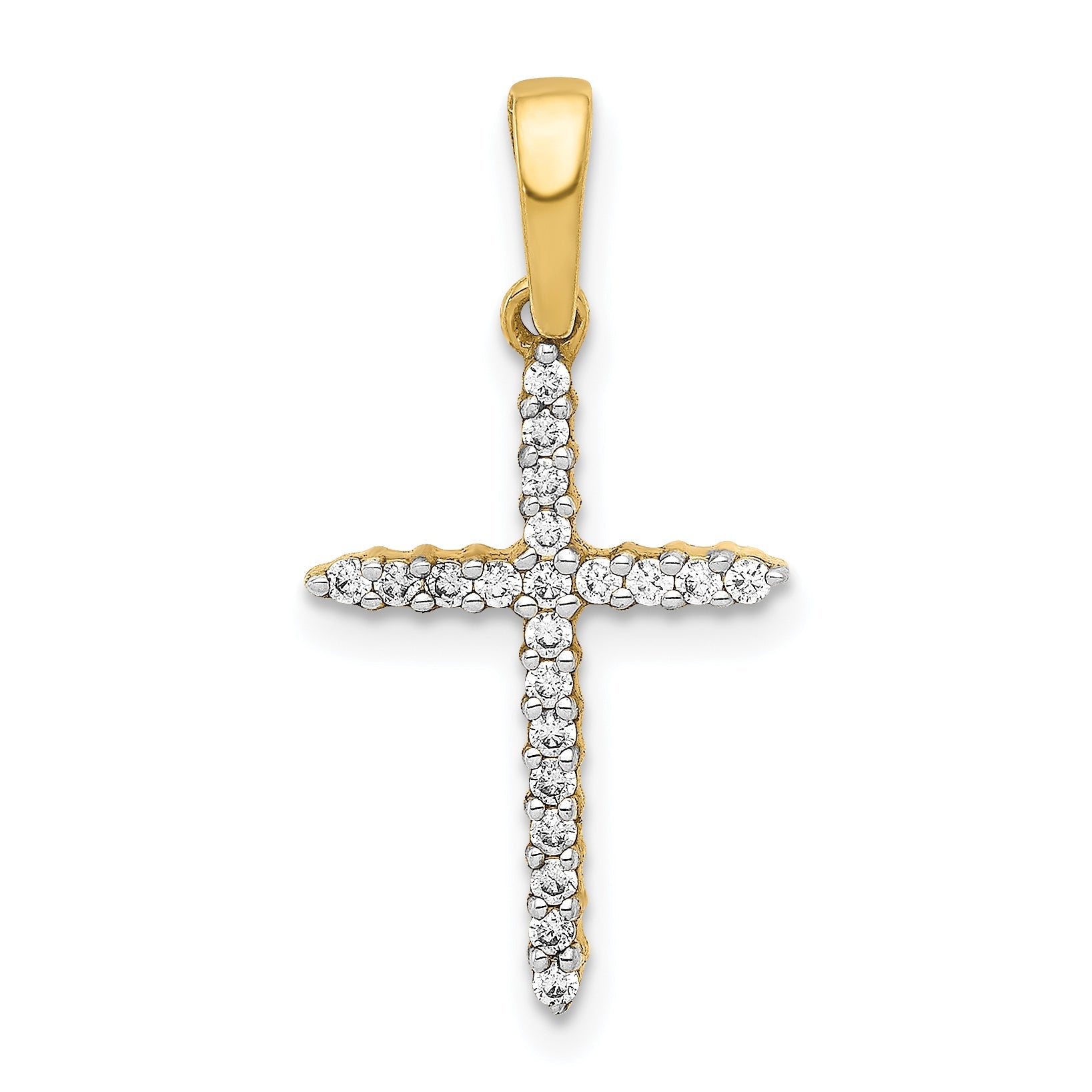 10K Yellow Gold 10K 1/6Ct. Diamond Cross Pendant