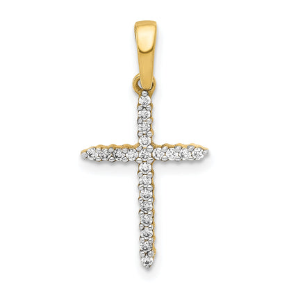 10K Yellow Gold 10K 1/6Ct. Diamond Cross Pendant