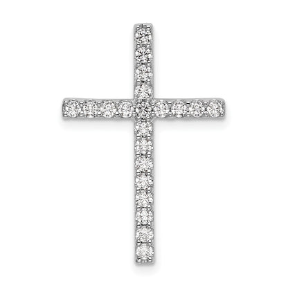 10k White Gold 1/2 Ct. Lab Grown Diamond VS/SI+ G+ Cross Chain Slide Pendant