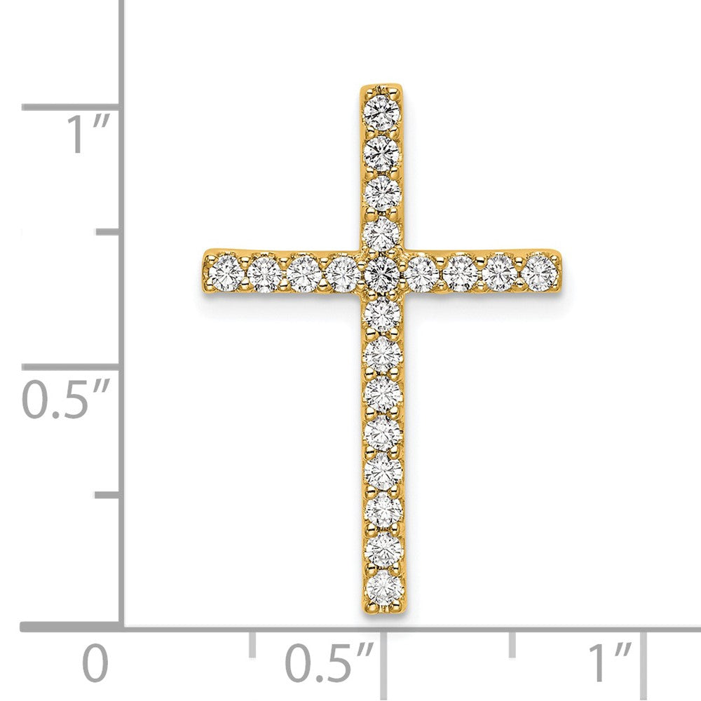 10k Yellow Gold 1/2 Ct. Lab Grown Diamond VS/SI+ G+ Cross Chain Slide Pendant